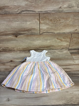 NEW Cat & Jack Striped Multicolored Tank Dress White sz 2T