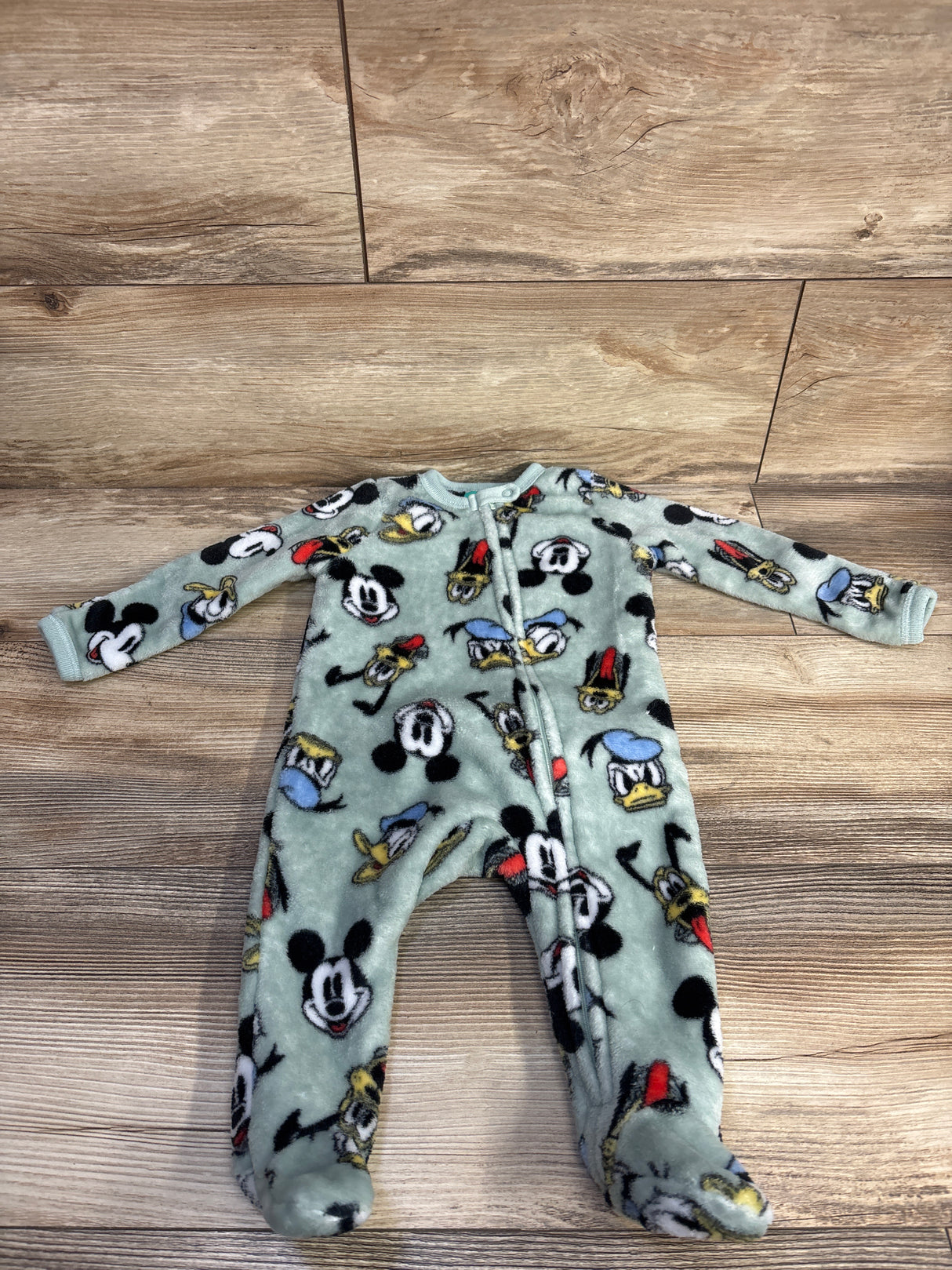 Disney Baby Mickey Mouse Blanket Sleeper Green sz 6/9m