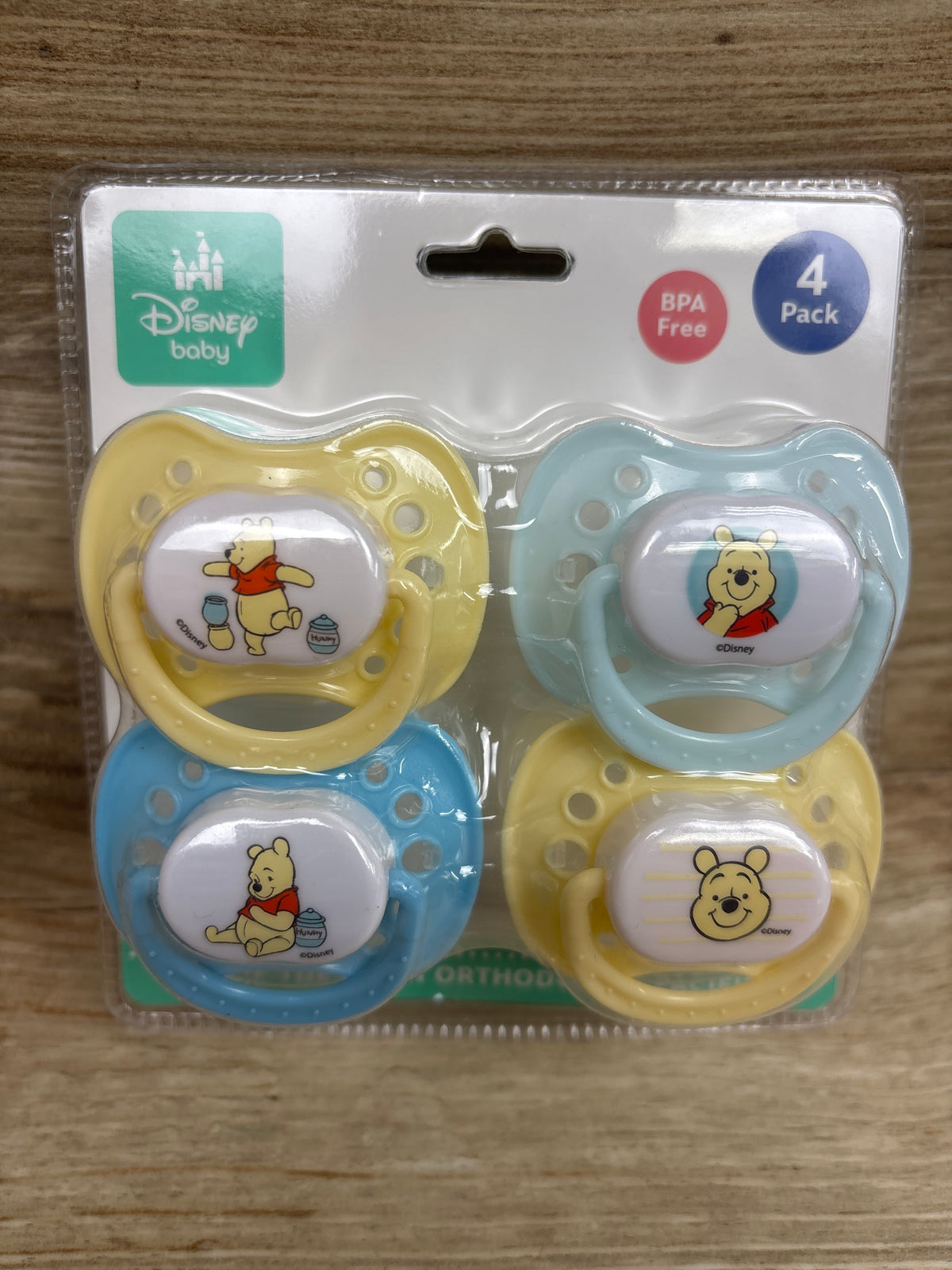 NEW Disney Baby 4pk Winnie The Pooh Orthodontic Pacifiers