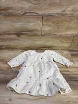 Cat & Jack Embroidered Heart Gauze Tiered Dress White sz 2T