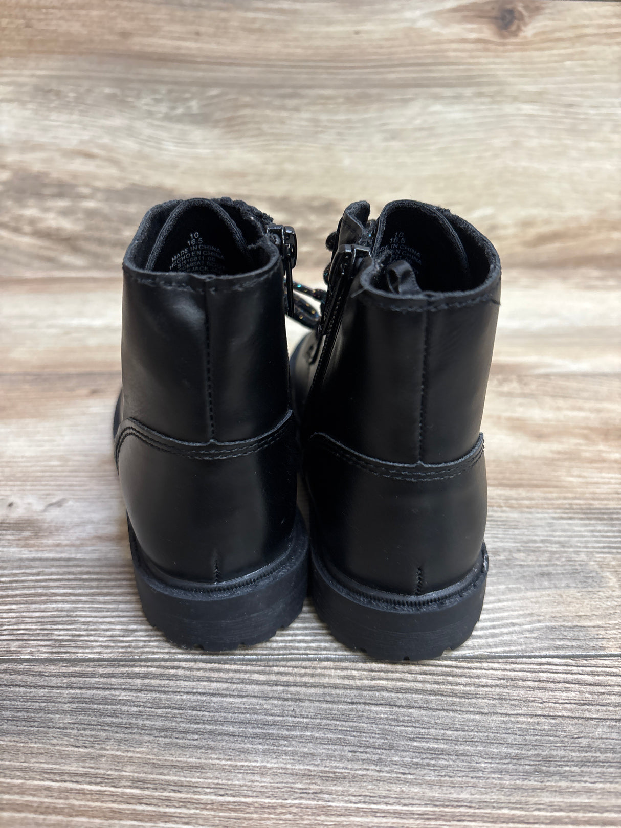 Old Navy Faux-Leather Combat Boots Black sz 10c