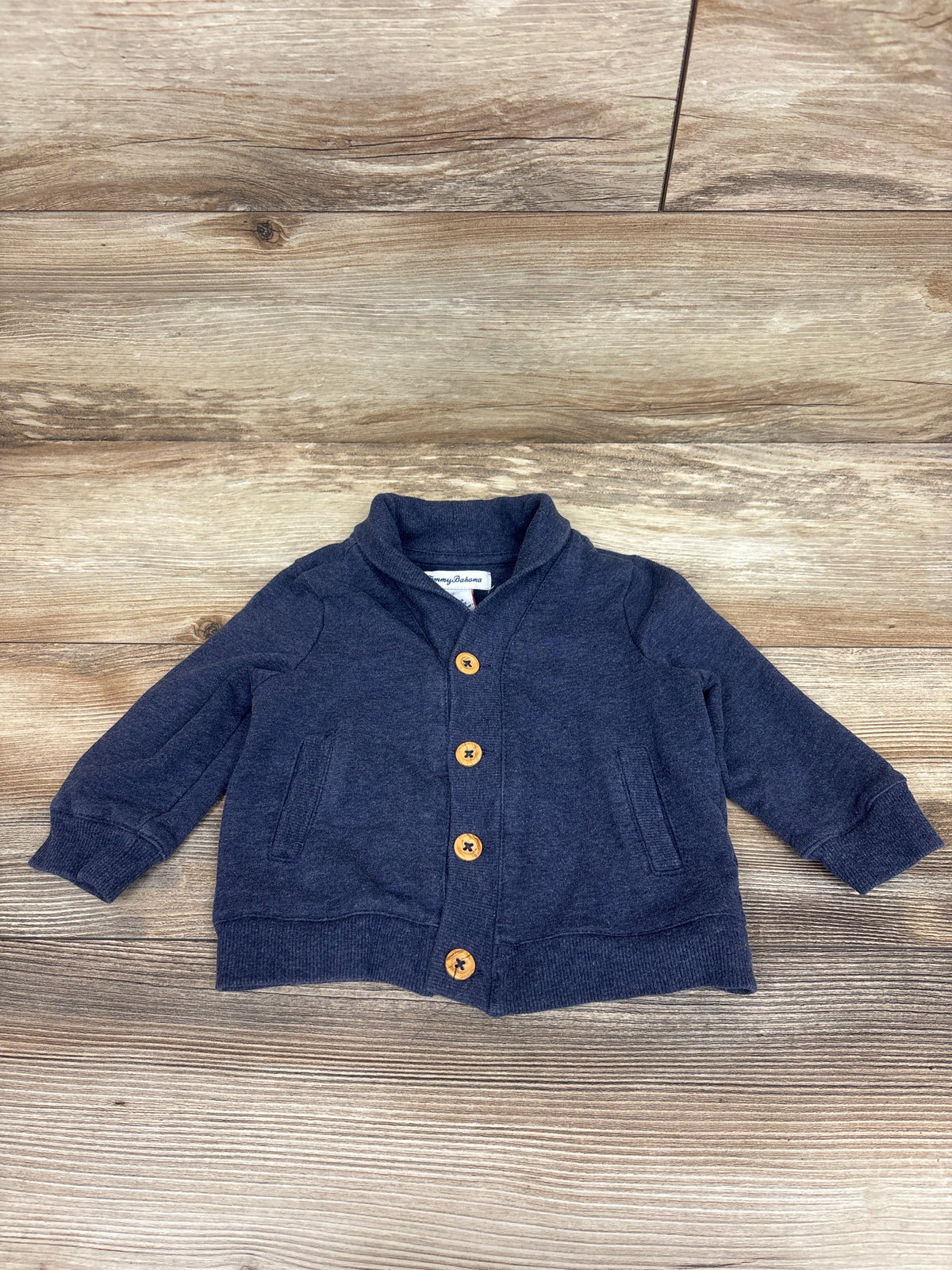 Tommy Bahama Button-Up Collared Sweatshirt Blue sz 12m