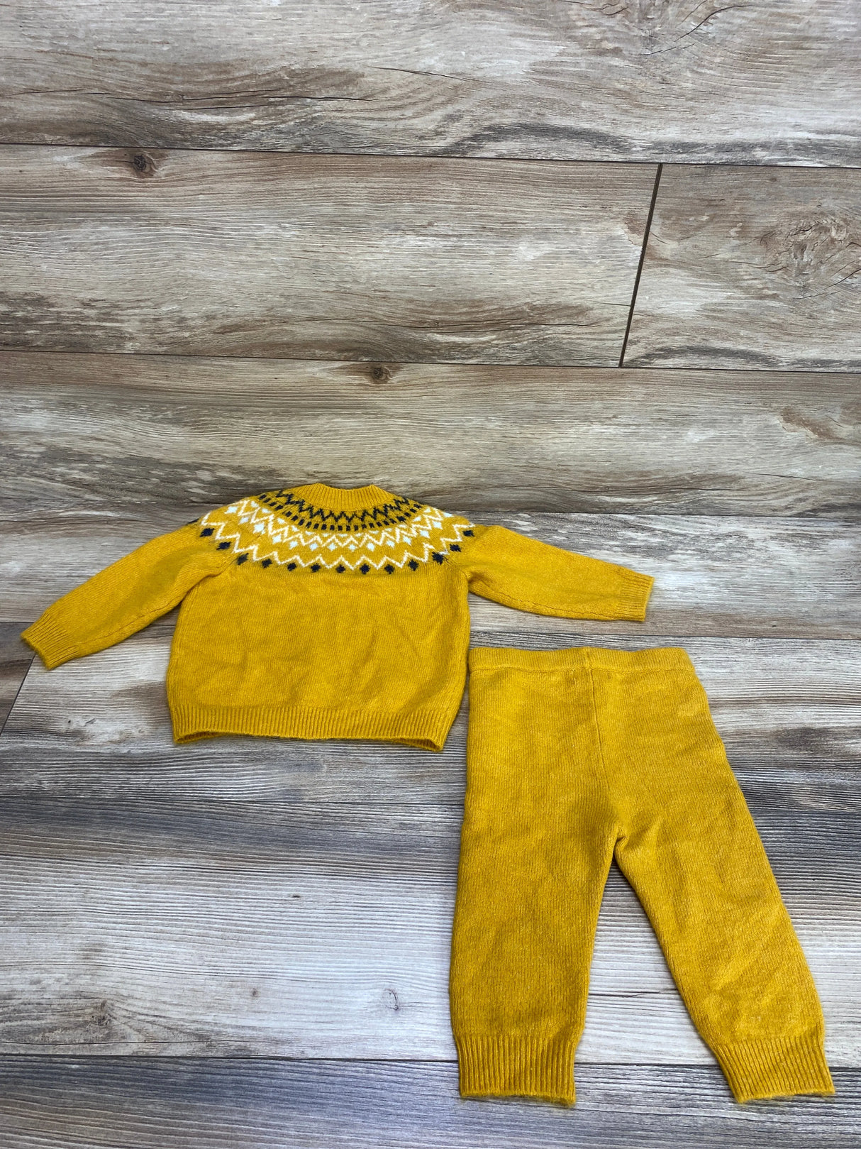 Cat & Jack 2pc Fair Isle Sweater Set Yellow sz 6-9m