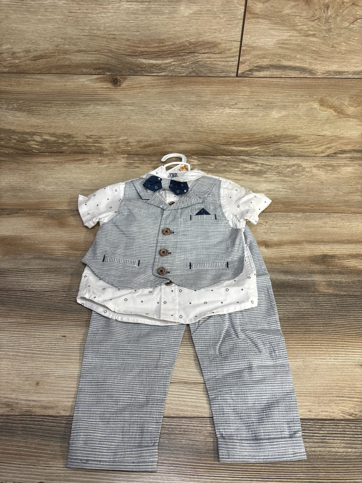 NEW Little Lad 3pc Mock Vest Set White sz 12m