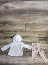 Carter's 2pc Plush Pull Over Hoodie & Spotted Leggings Set White sz 12m