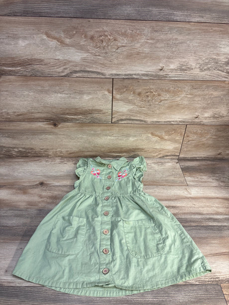 Penelope Mack Floral Embroidered Dress Green sz 4T - Me n Mommy To Be