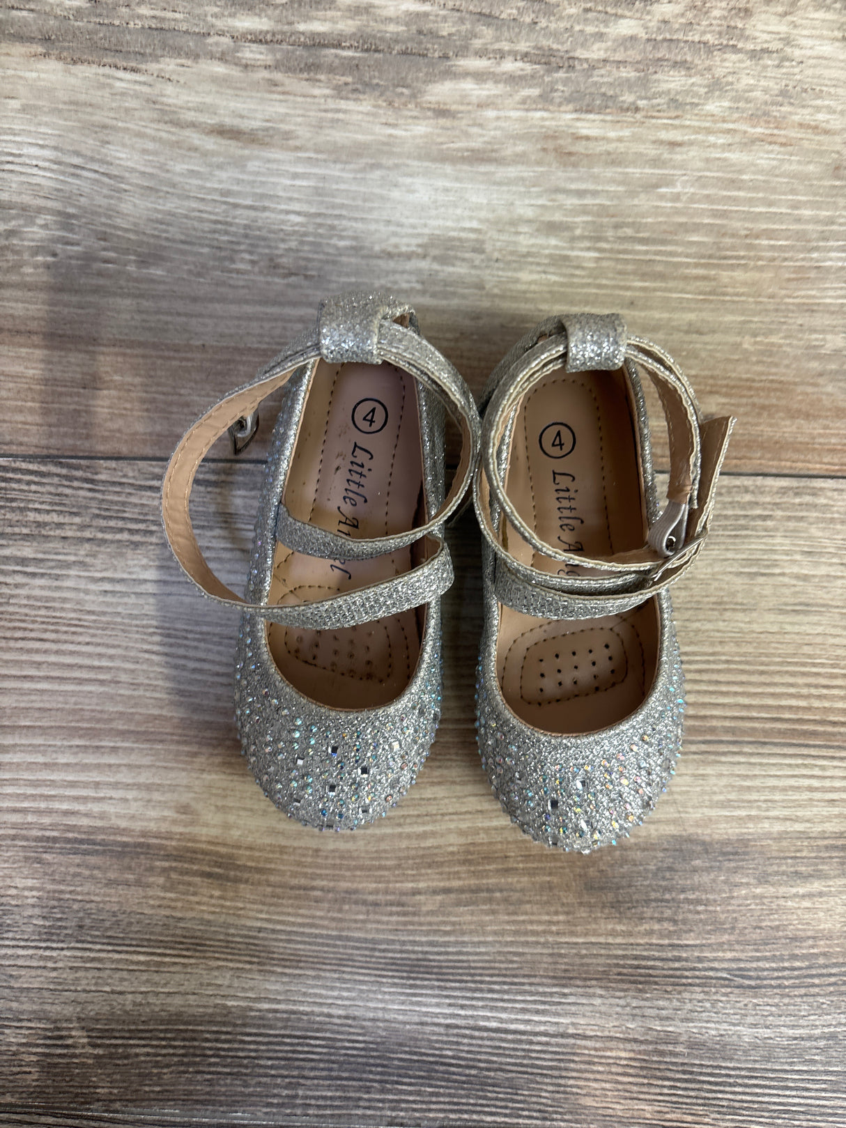 Little Angel Bedazzled Flats Silver sz 4c