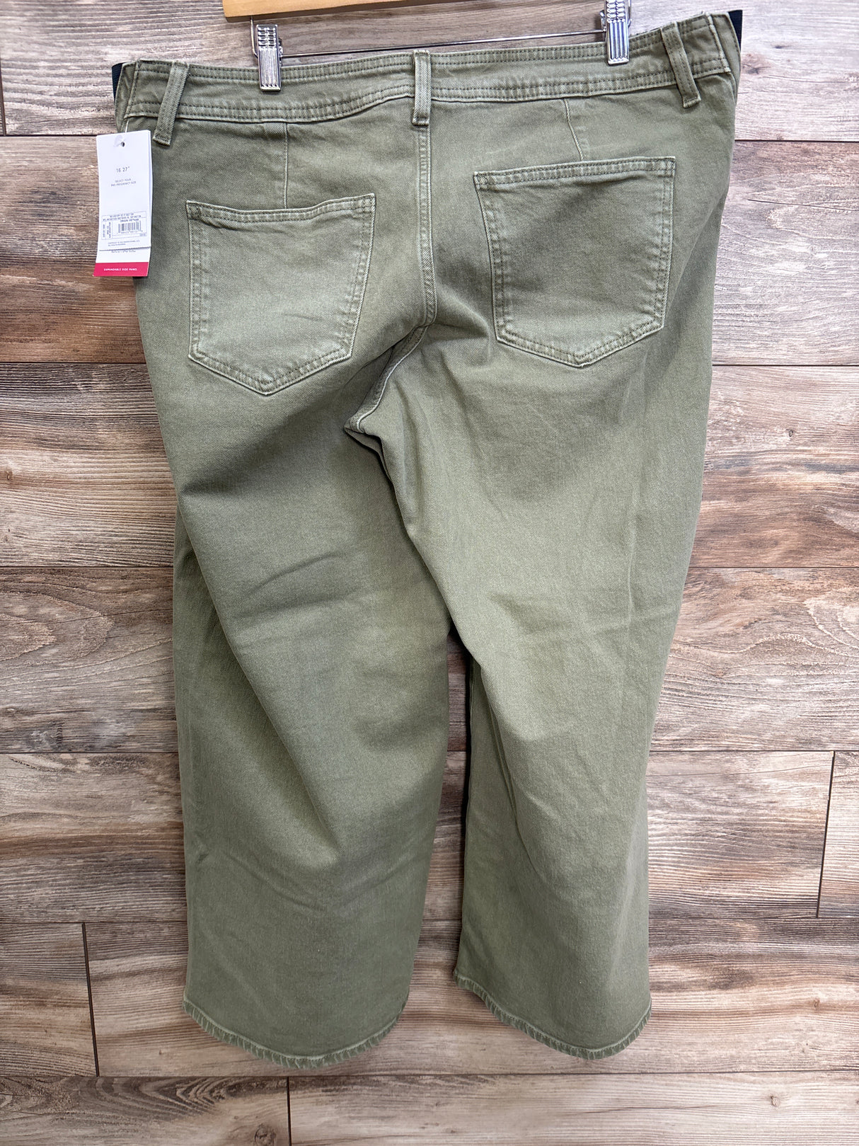 NEW Isabel Maternity Side Panel Wide-Leg Jeans Green sz XL (16)