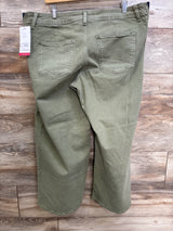 NEW Isabel Maternity Side Panel Wide-Leg Jeans Green sz XL (16)