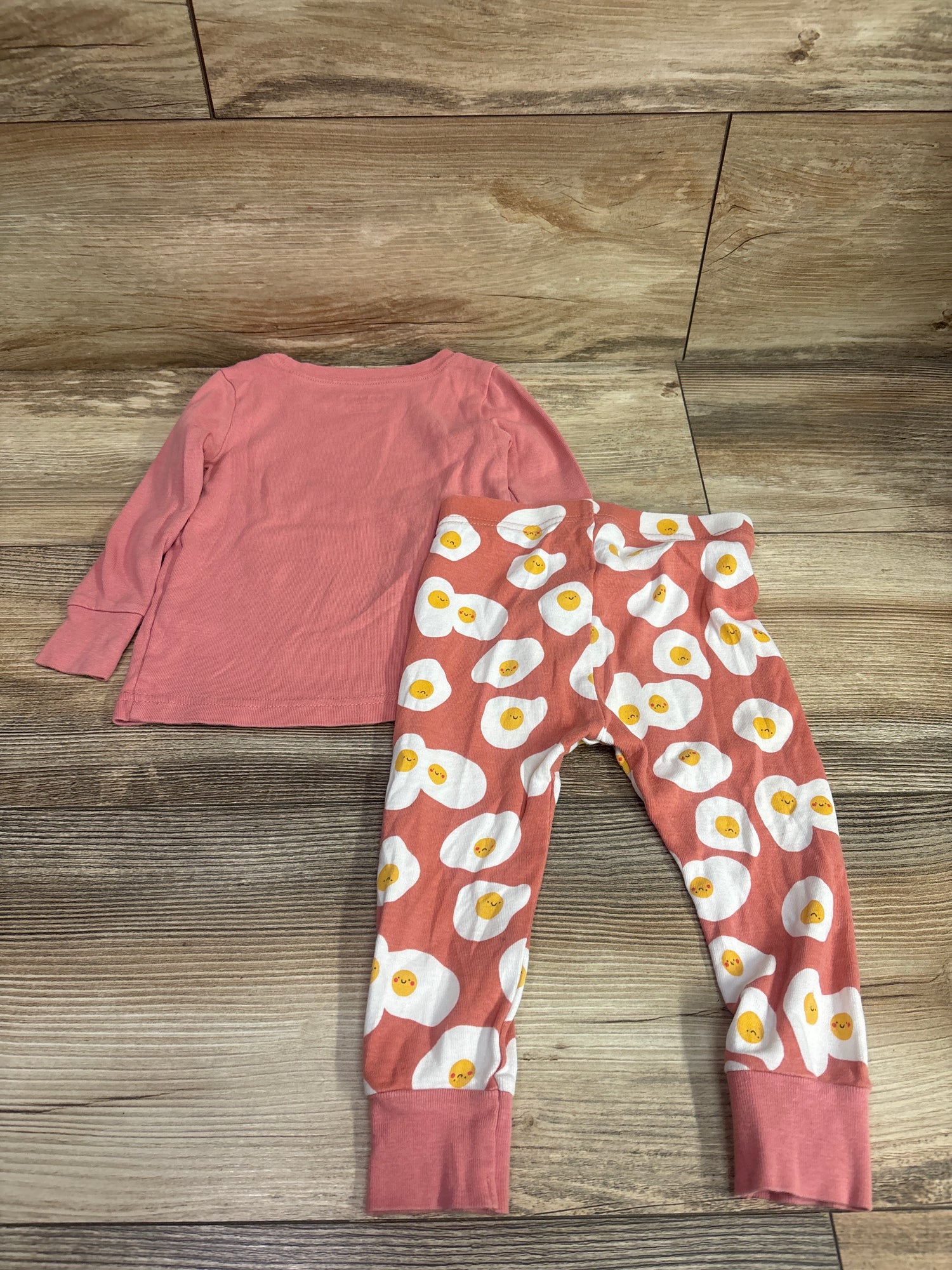 Old Navy 2pc So Eggs-Hausted Pajama Set Pink sz 18-24m