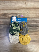 NEW Gerber 4pk No Scratch Mittens sz 0-3m