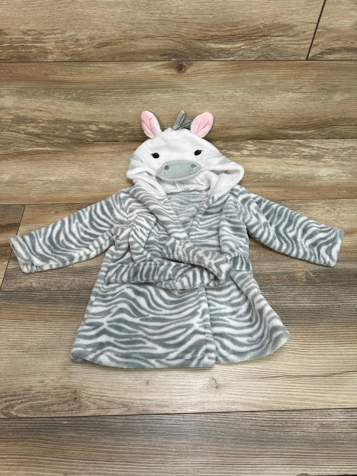 Hudson Baby Zebra Robe White/Grey sz 0-9m