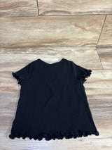 Old Navy Ribbed Lettuce Trim Shirt Black sz 3T