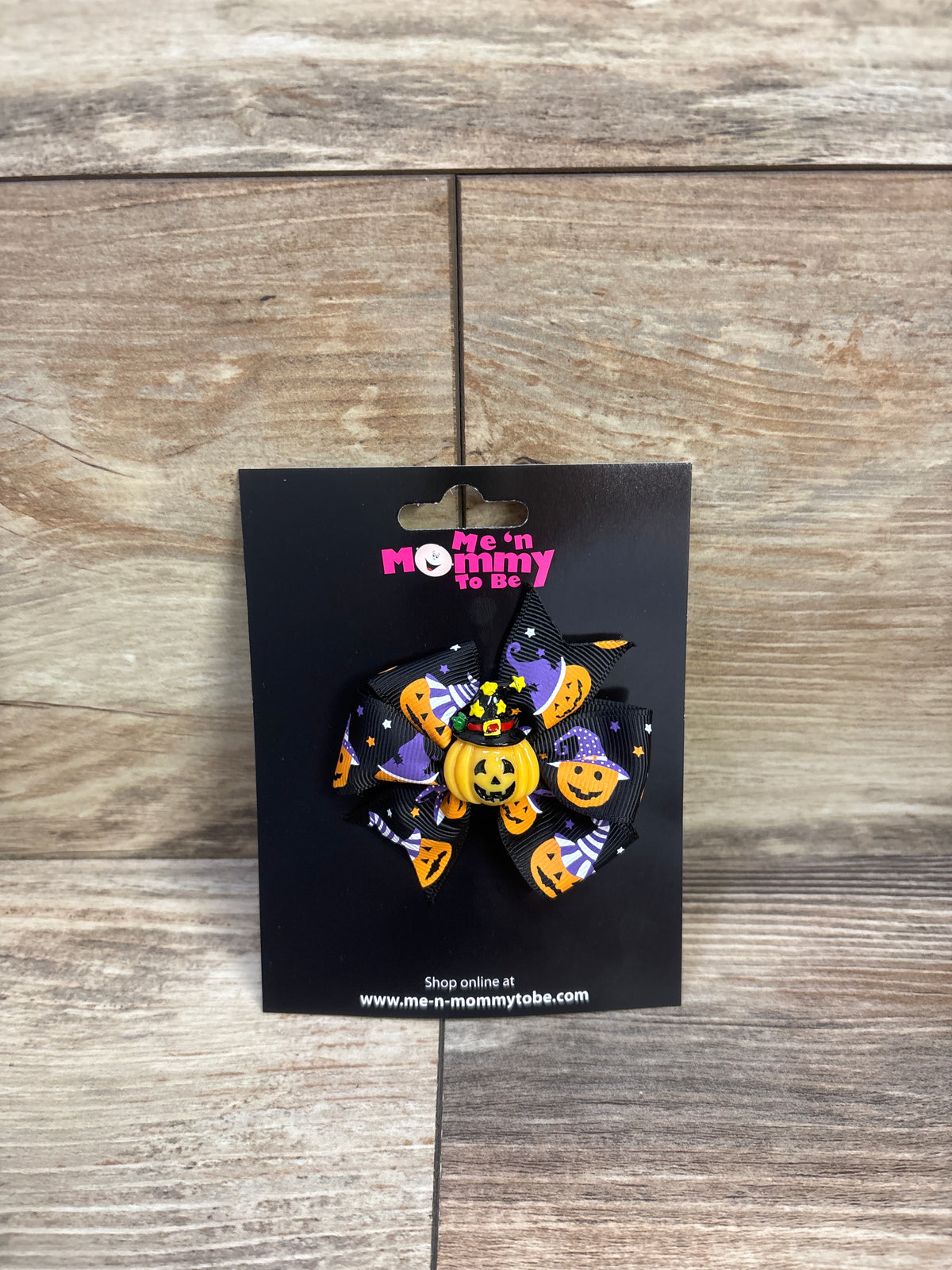 NEW Pumpkin Applique Hair Bow Black