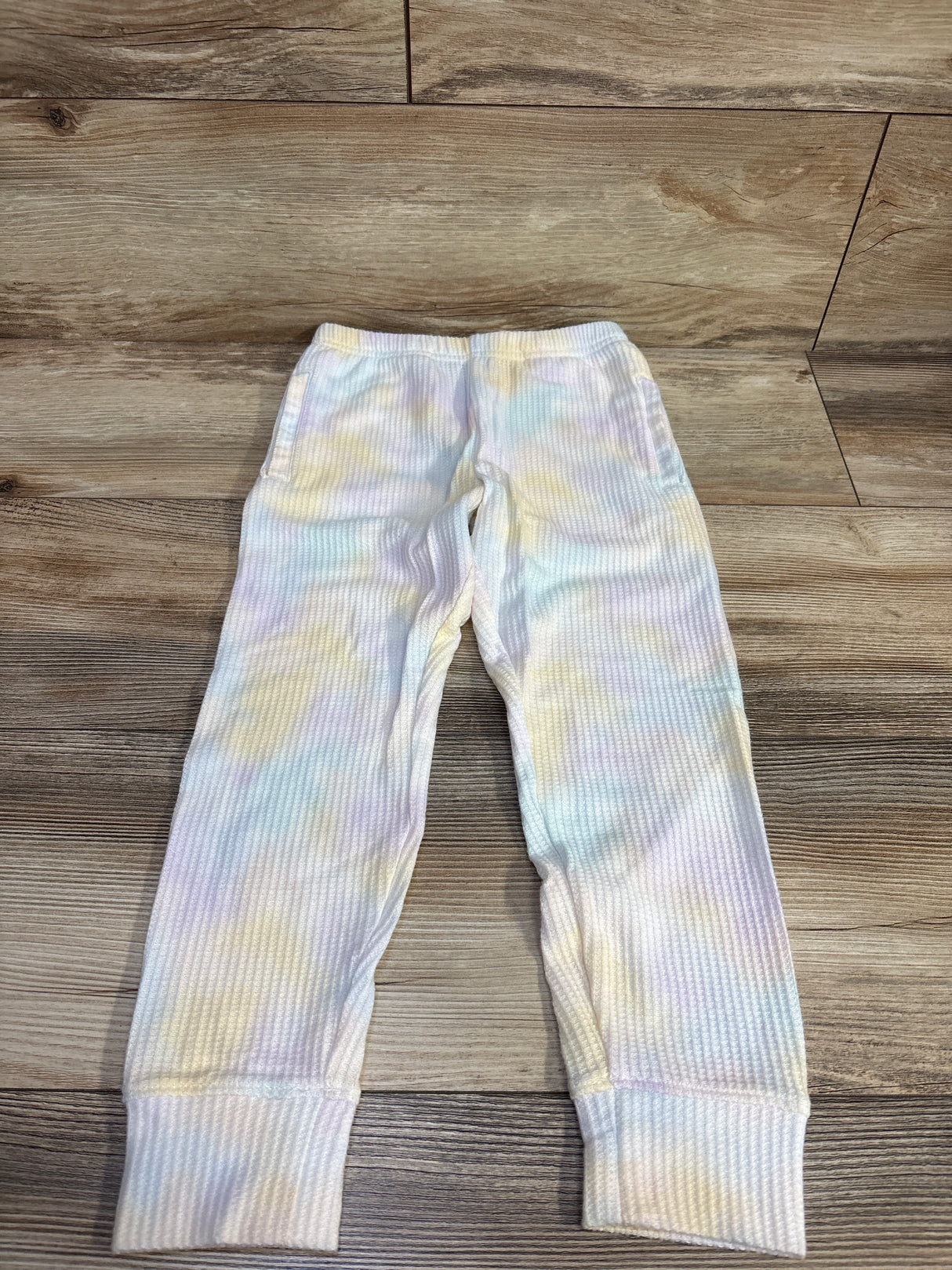 NEW Cat & Jack Tie-Dye Waffle Knit Pants White sz 5T