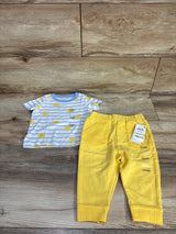 NEW First Impressions 2pc Striped Sun Shirt & Pants White sz 6-9m