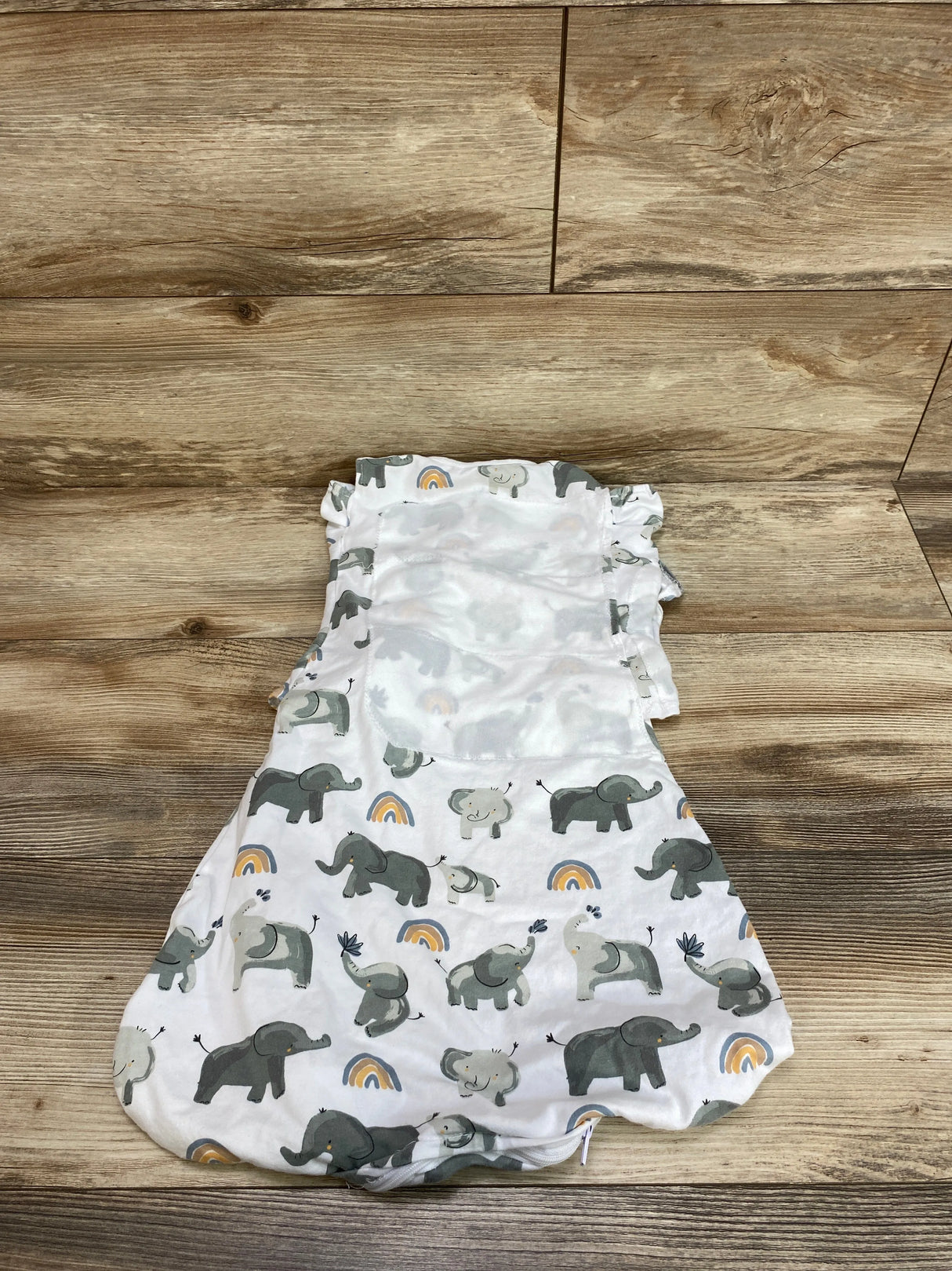 SwaddleMe Elephant Print Swaddle Wrap White sz 3-6m