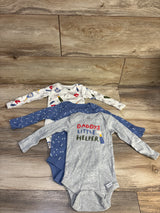 Gerber 3pk Bodysuits Grey sz 6-9m