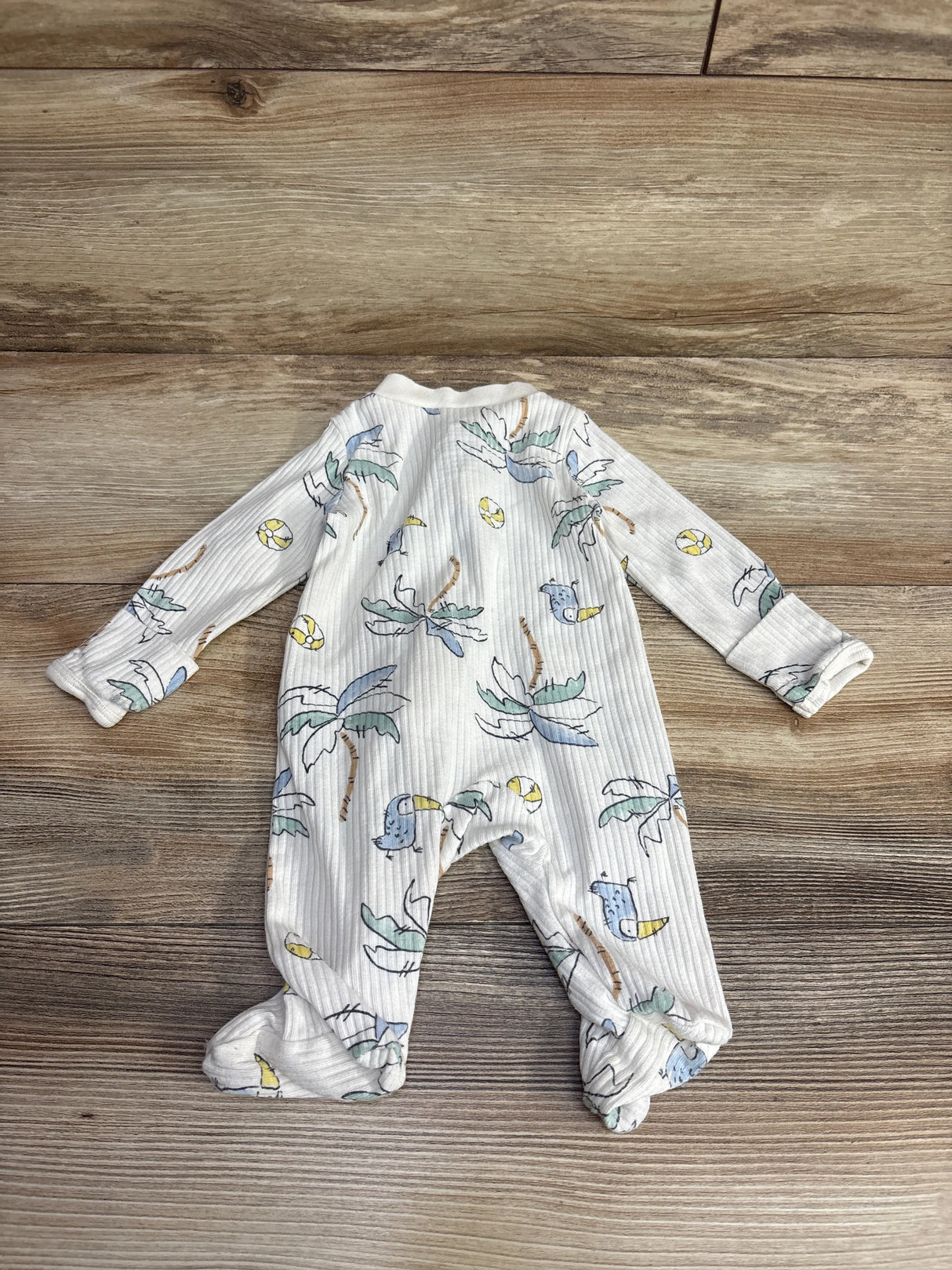 Carter's Ribbed Beach Print Sleeper White sz Newborn