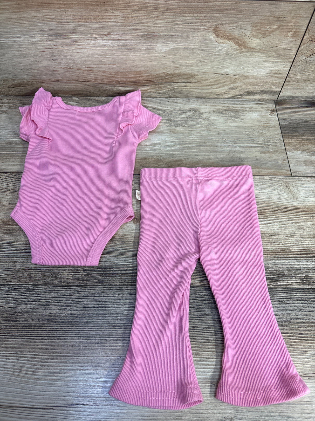 Baybe Bee 2pc Ribbed Bear Bodysuit & Pants Set Pink sz Newborn