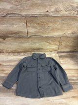 Cat & Jack Knit Button-Up Shirt Grey sz 3T