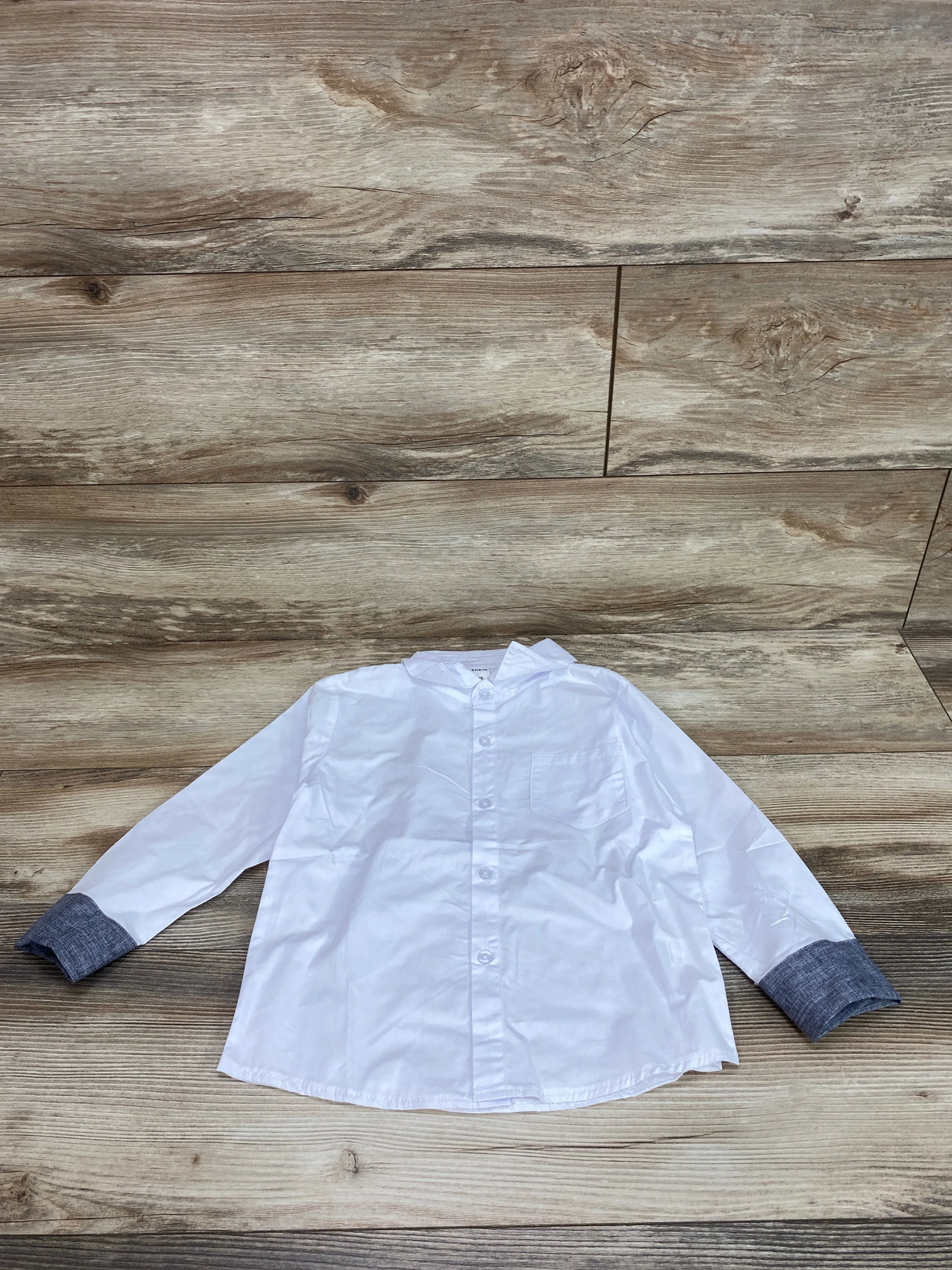 Shein Button Up Shirt White sz 5T