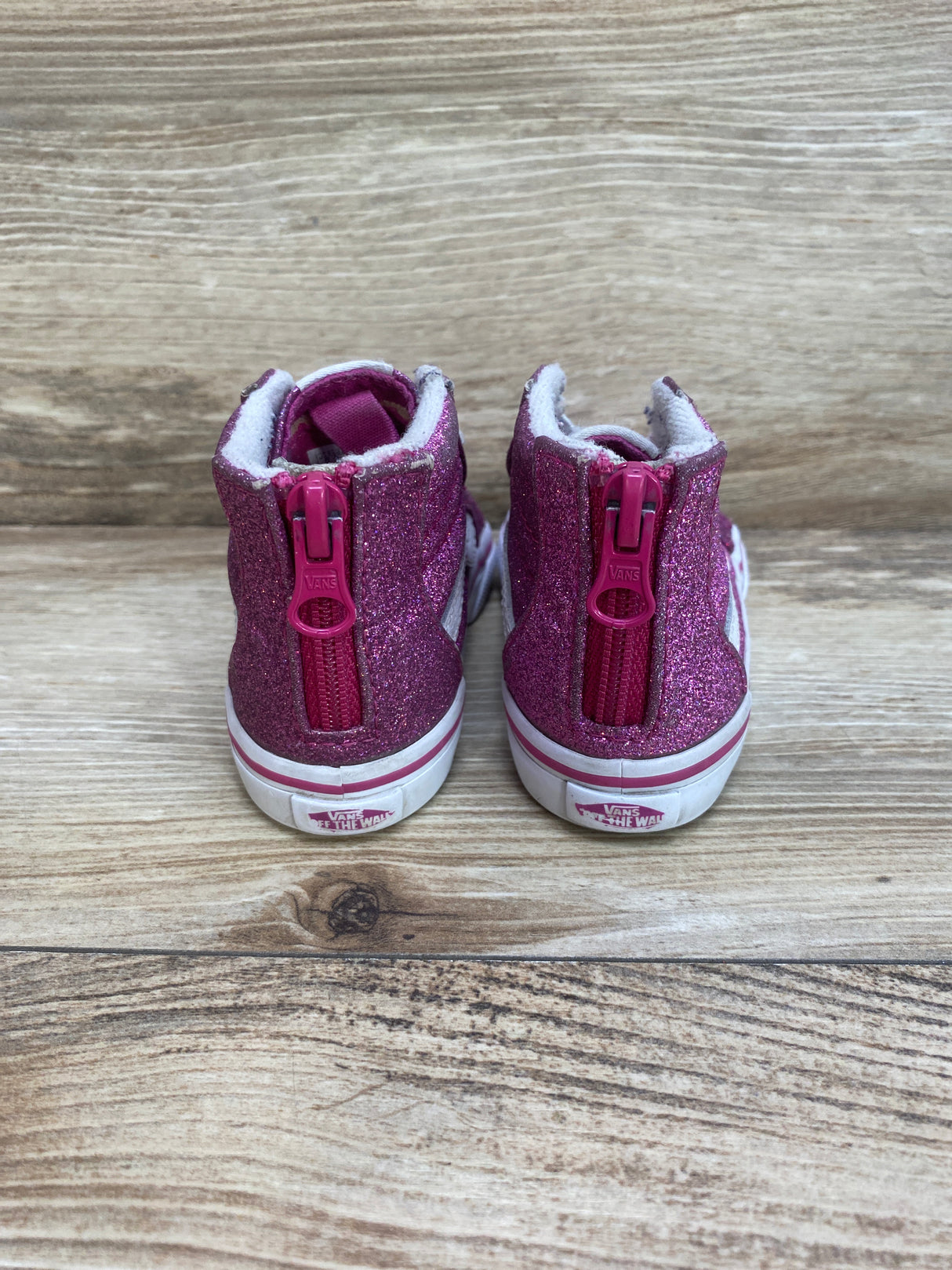 Vans Sk8-High Top Sneakers Pink Glitter Sz 6c