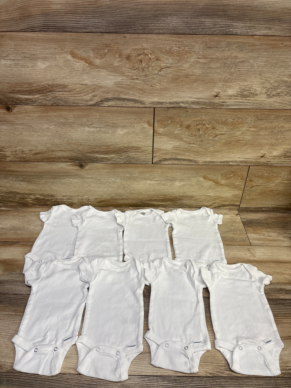 Gerber 8pk Bodysuit Set White sz Newborn