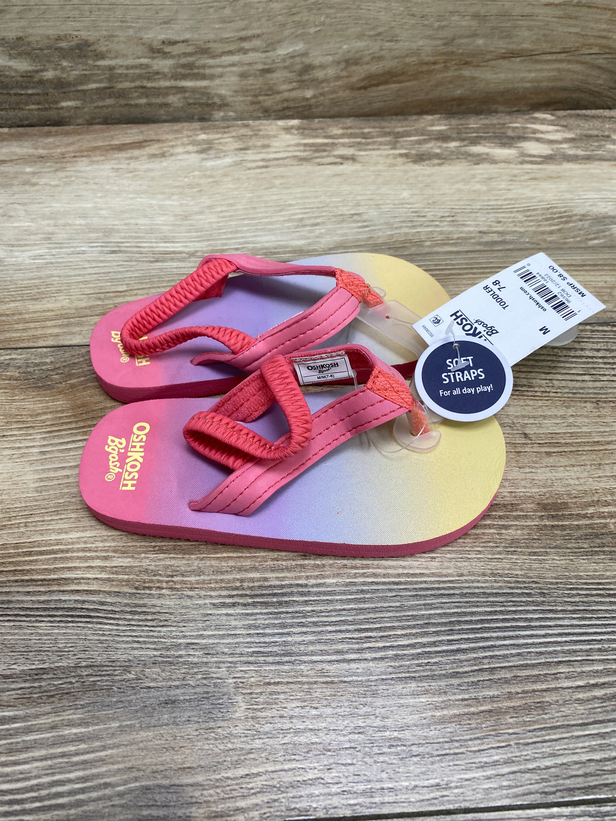 NEW OshKosh Classic Flip Flop Pink Sz 7c/8c