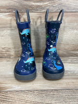 Western Chief Kids Space Dinos Rain Boot Navy Sz 5c