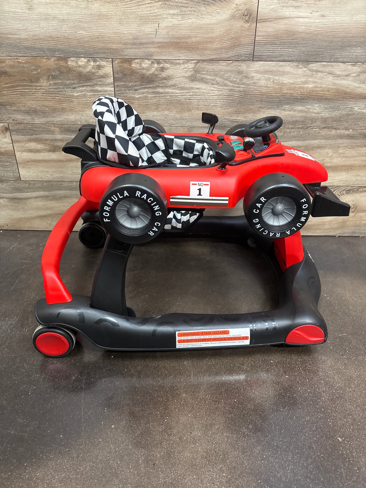 Baby Joy 4-in-1 Foldable Baby Activity Racecar Walker Red