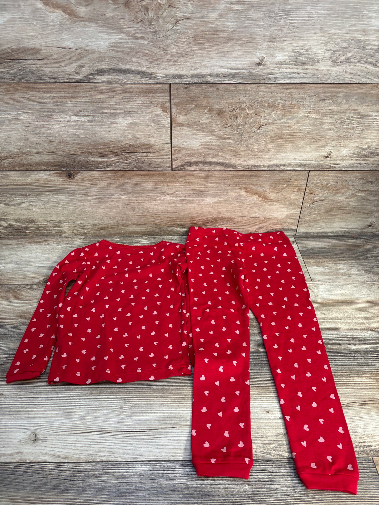 Just One You 2pc Heart Print Pajama Set Red sz 5T