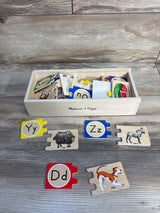 Melissa & Doug Self-Correcting Wooden Alphabet Puzzles With Storage Box