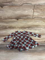 Posh P Holly Plaid Ruffled Bodysuit Dress sz 6-12m