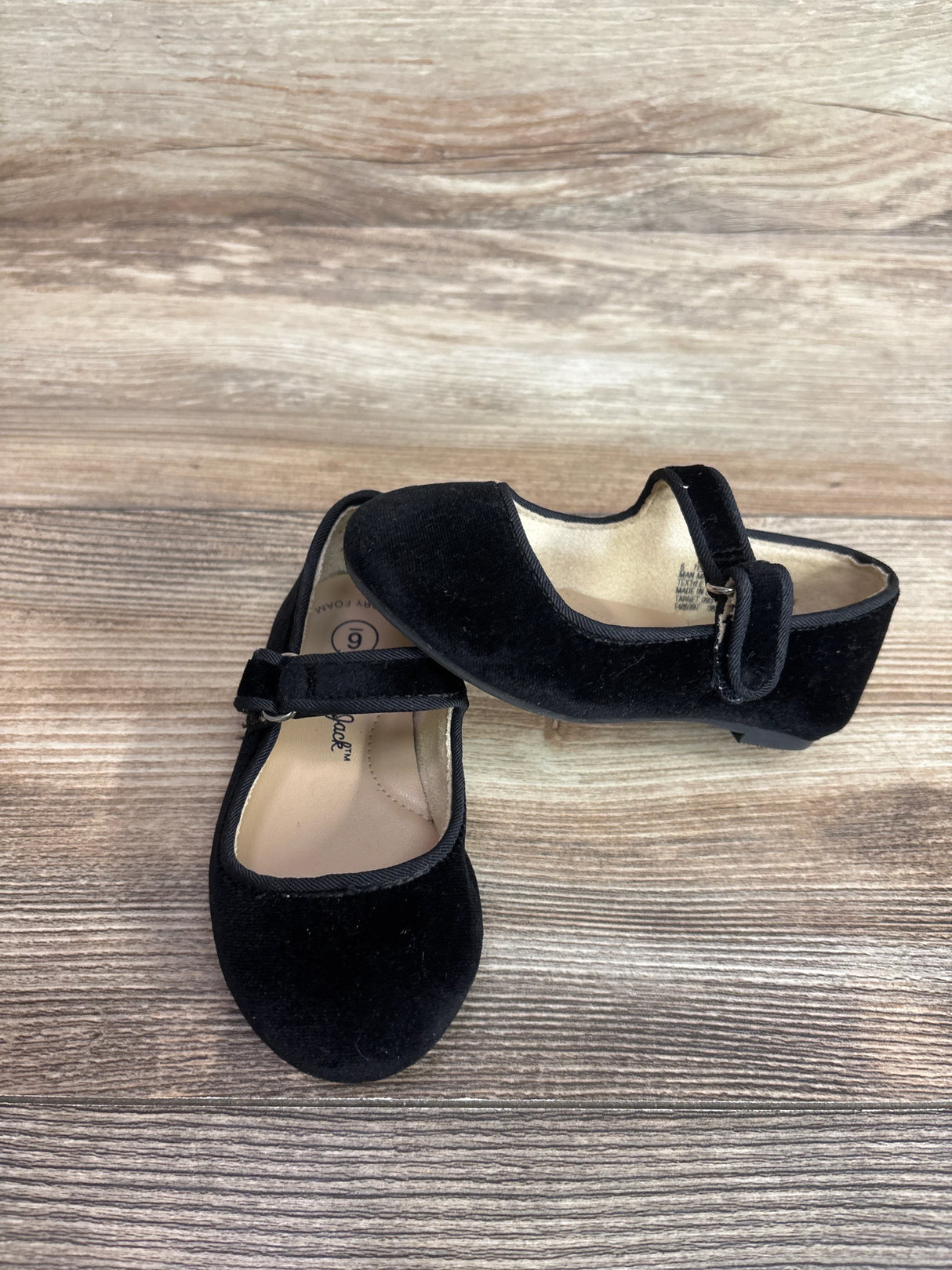 Cat & Jack Velvet Ballet Flats Black sz 6c