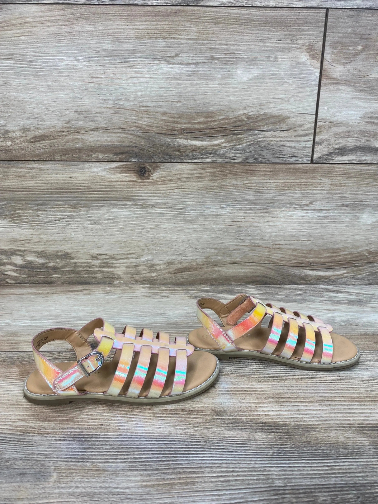 Cat & Jack Iridescent Shanel Fisherman Sandals sz 10c - Me 'n Mommy To Be