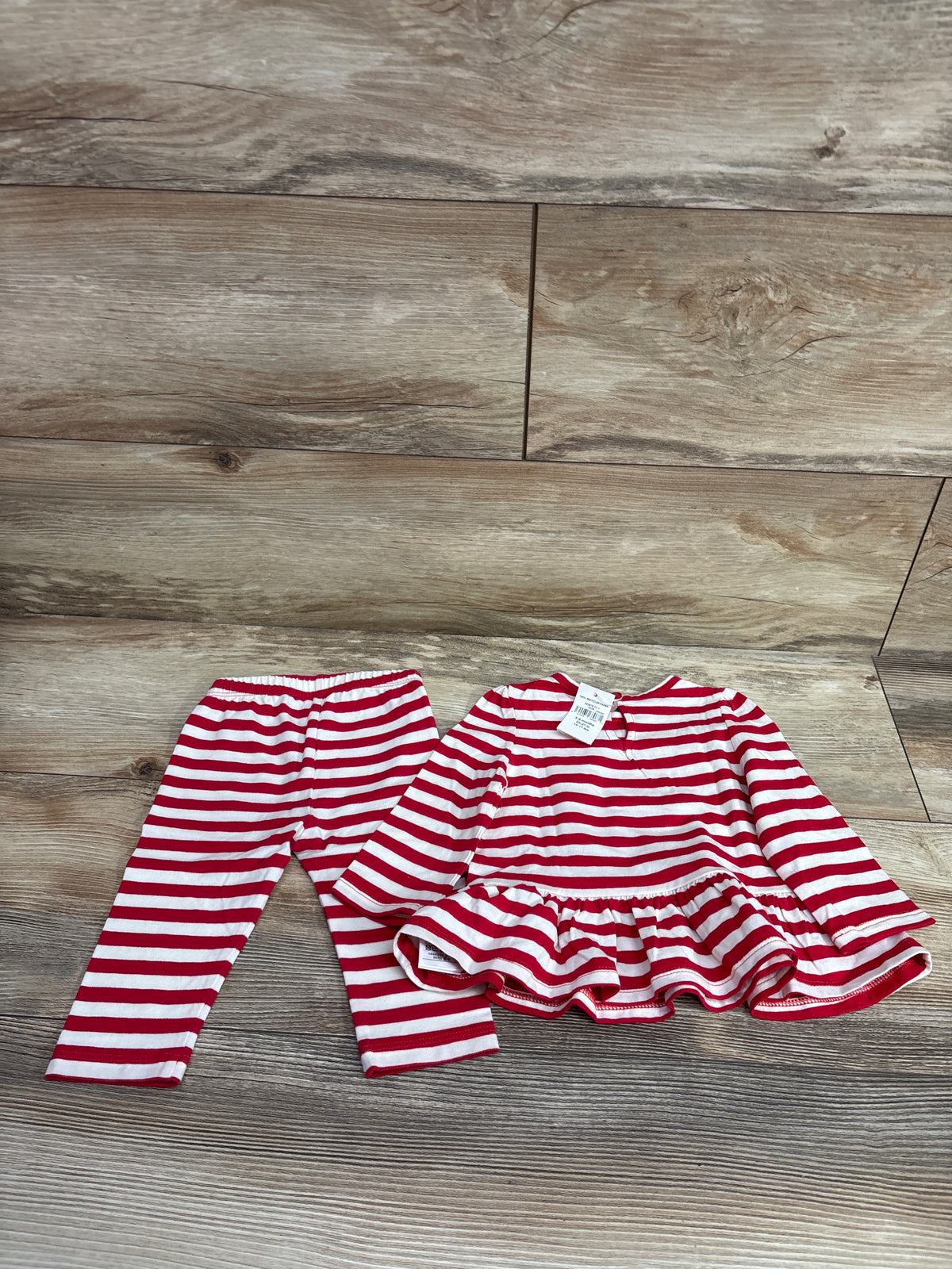 NEW Baby Gap 2pc Striped Shirt & Pants Set Red sz 3-6m