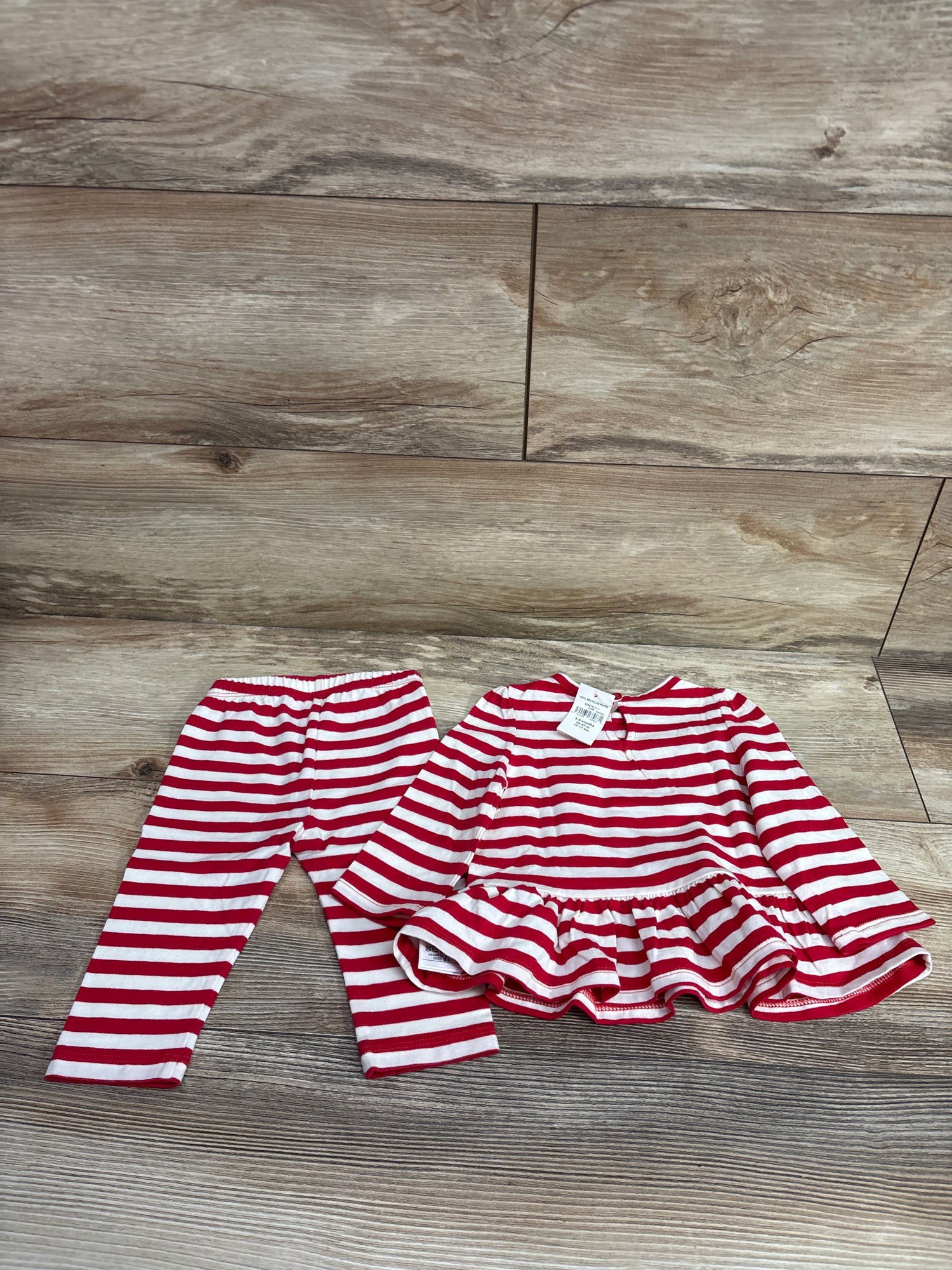 NEW Baby Gap 2pc Striped Shirt & Pants Set Red sz 3-6m