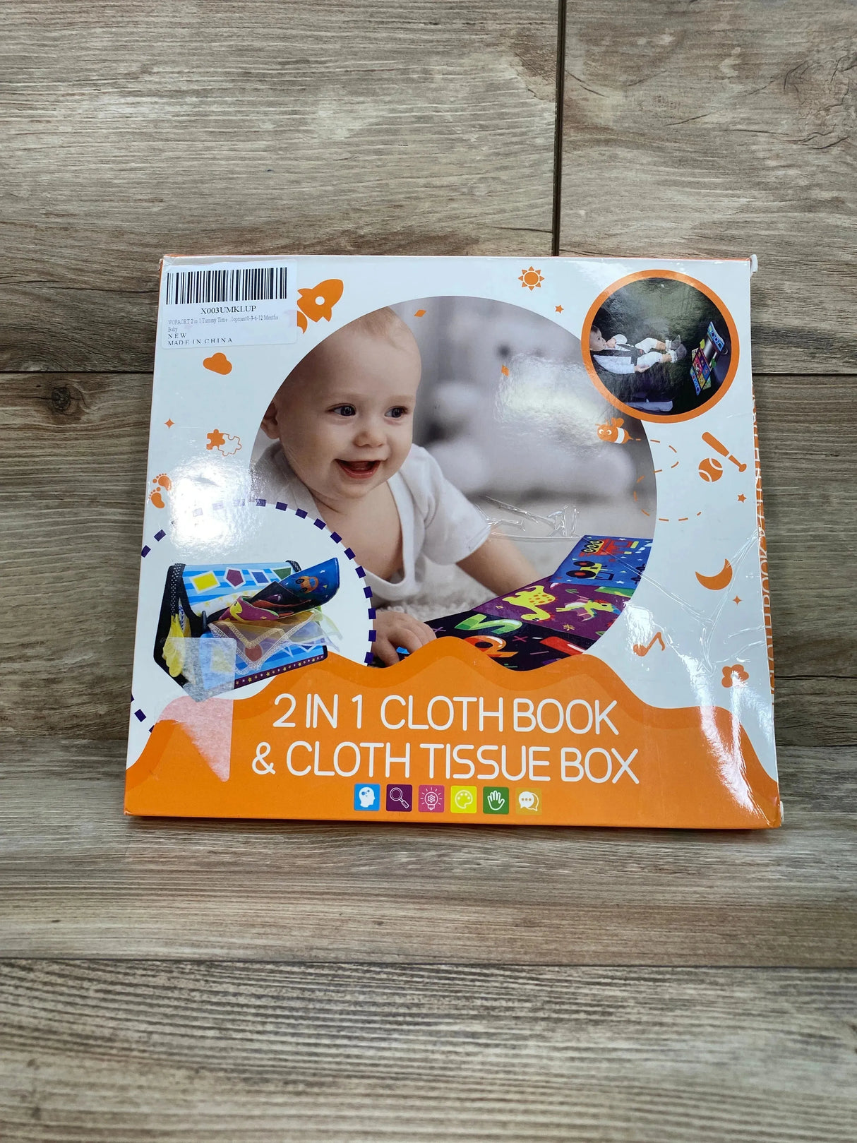 NEW 2 In 1 Cloth Book & Cloth Tissue Box