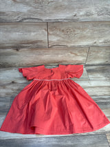 Mini Boden Floral Applique Cotton Dress Red sz 5/6T