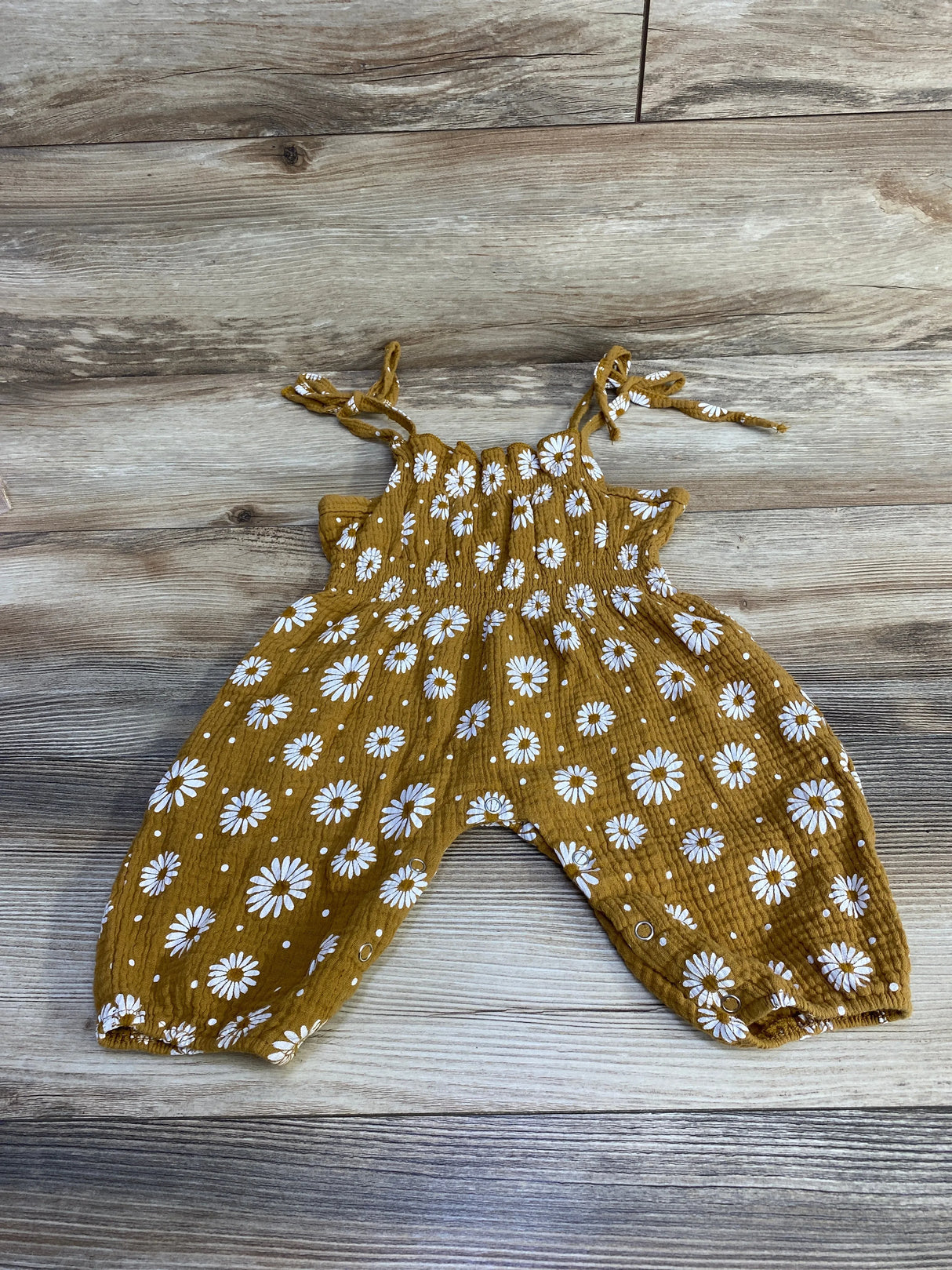Smocked Floral Jumpsuit Brown sz 9-12m