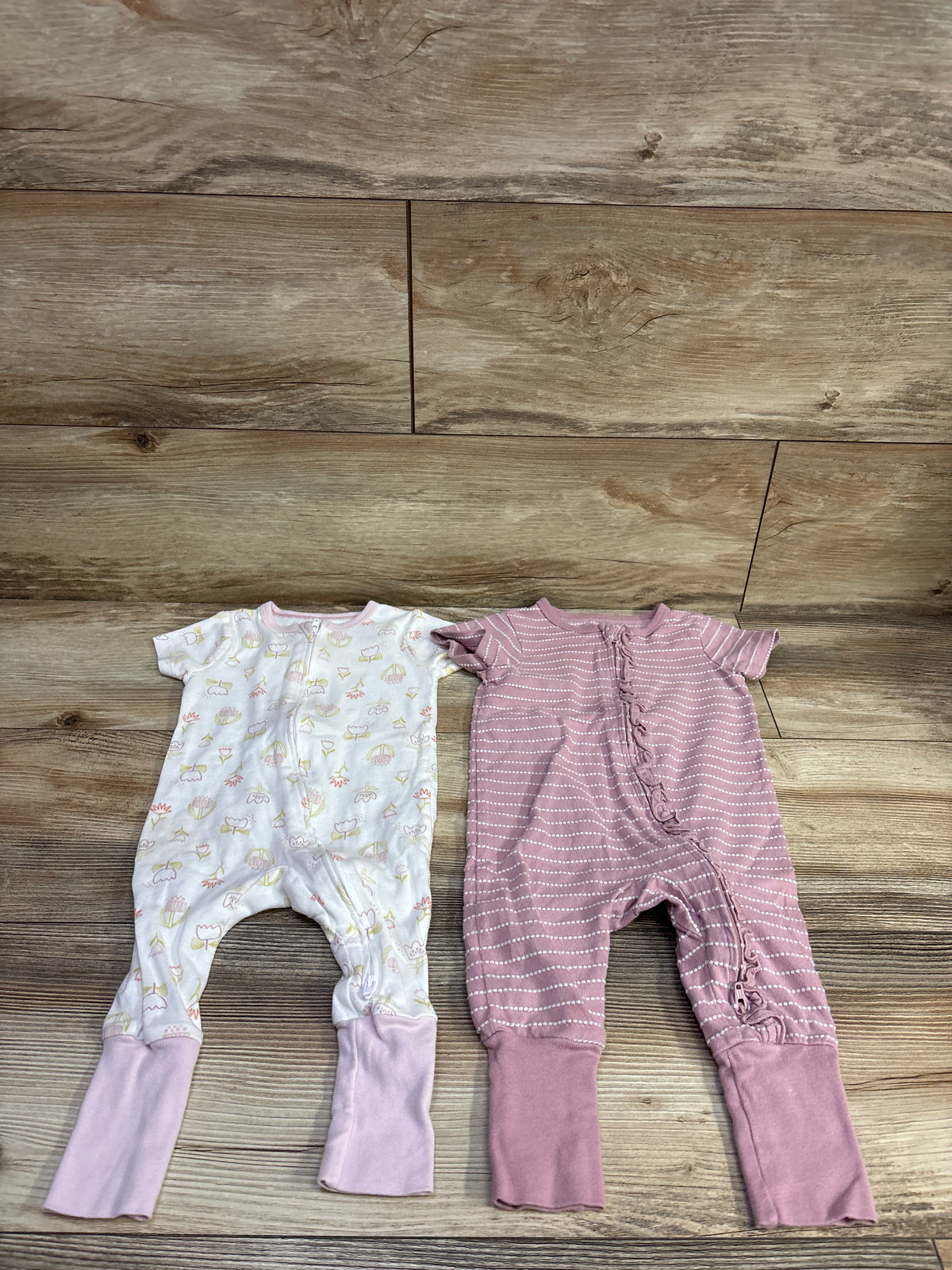 Cloud Island 2pk Short Sleeve Jumpsuits Pink sz 3-6m