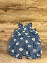 Carter's Polka Dot Chambray Shortie Romper Blue sz 18m