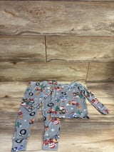Disney Pixar Cars 2pc Christmas Pajama Set Grey sz 3T