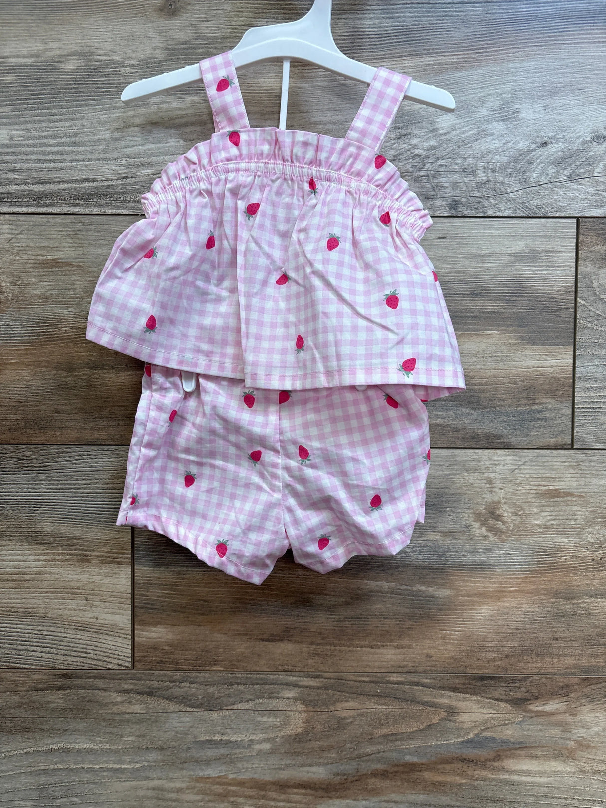NEW Just One You 2pc Strawberry Tank Top & Shorts Set Pink sz 3m