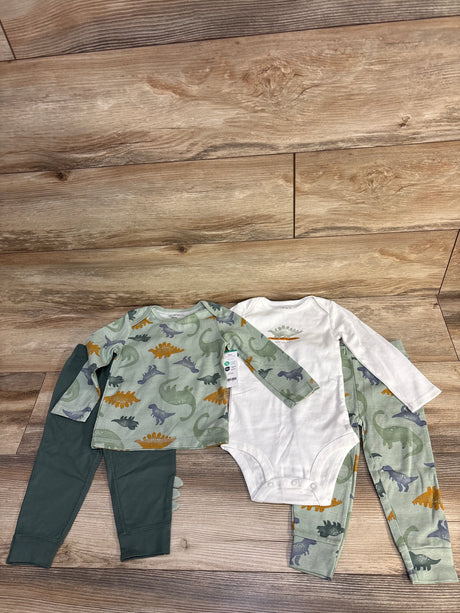 NEW Carter's 4pc Dinosaur Bodysuit Set Green/White sz 18m - Me n Mommy To Be
