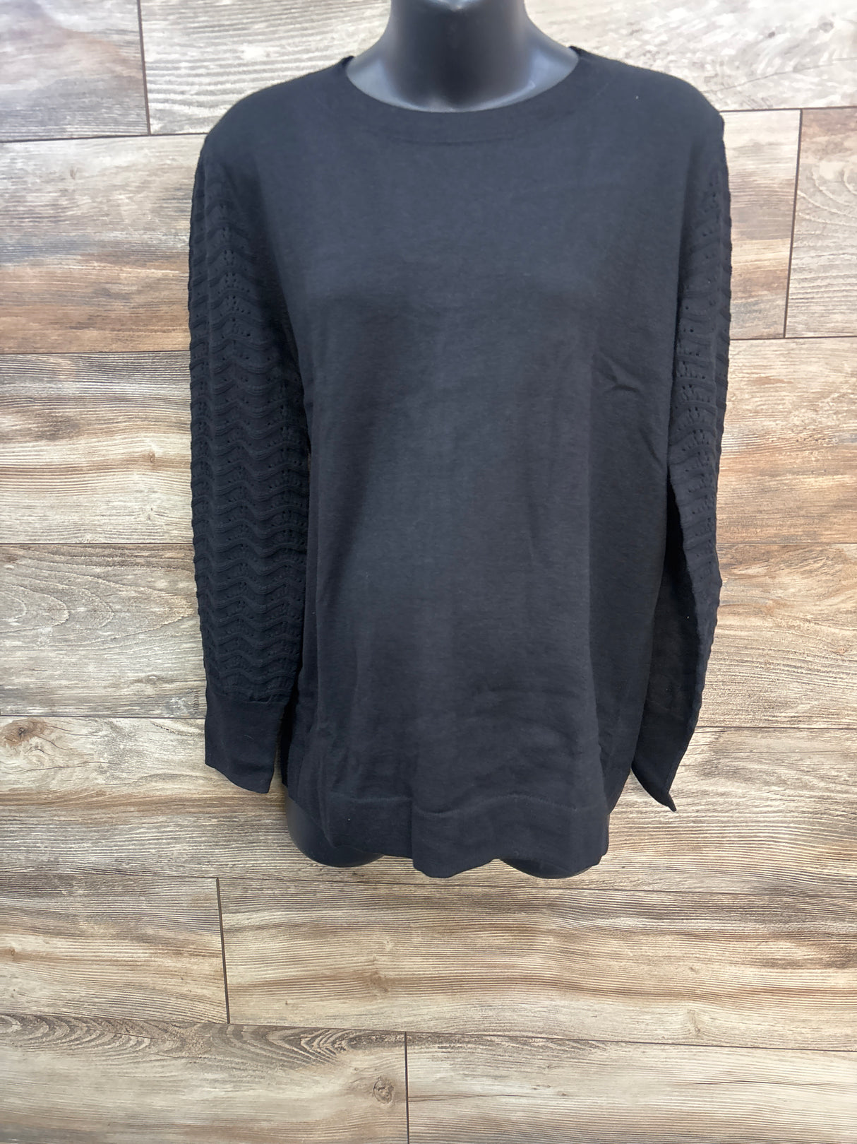 NWOT Gap Maternity Lightweight CashSoft Pointelle Sweater Black sz Medium