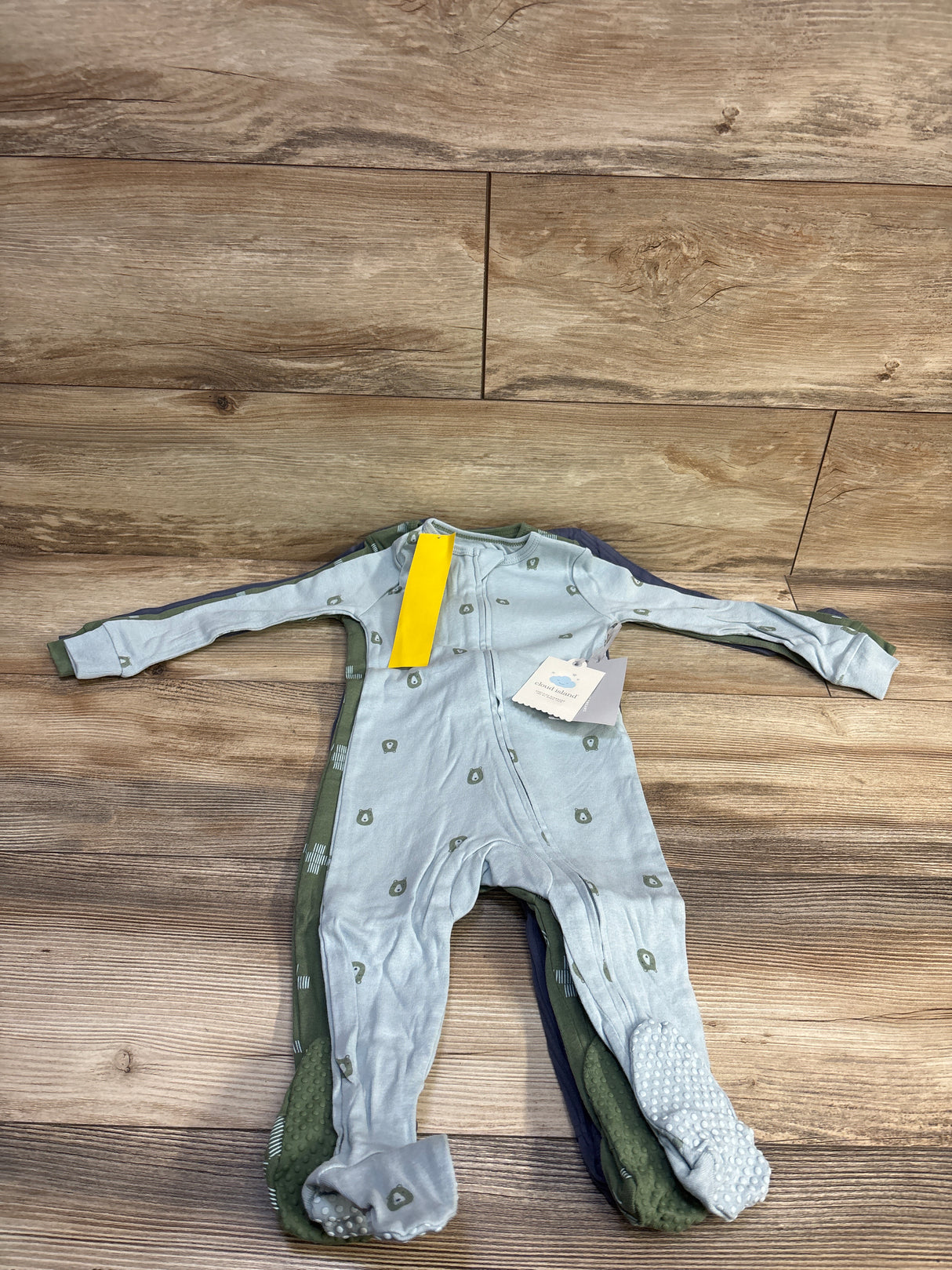 NEW Cloud Island 3pk Bears Sleepers Green/Blue sz 18m