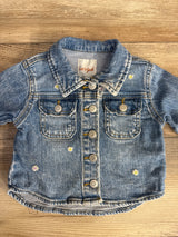 Cat & Jack Daisy Embroidered Denim Jacket Blue sz 18m