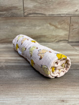 Mud Pie Chicken Muslin Swaddle Blanket Pink 47x47''